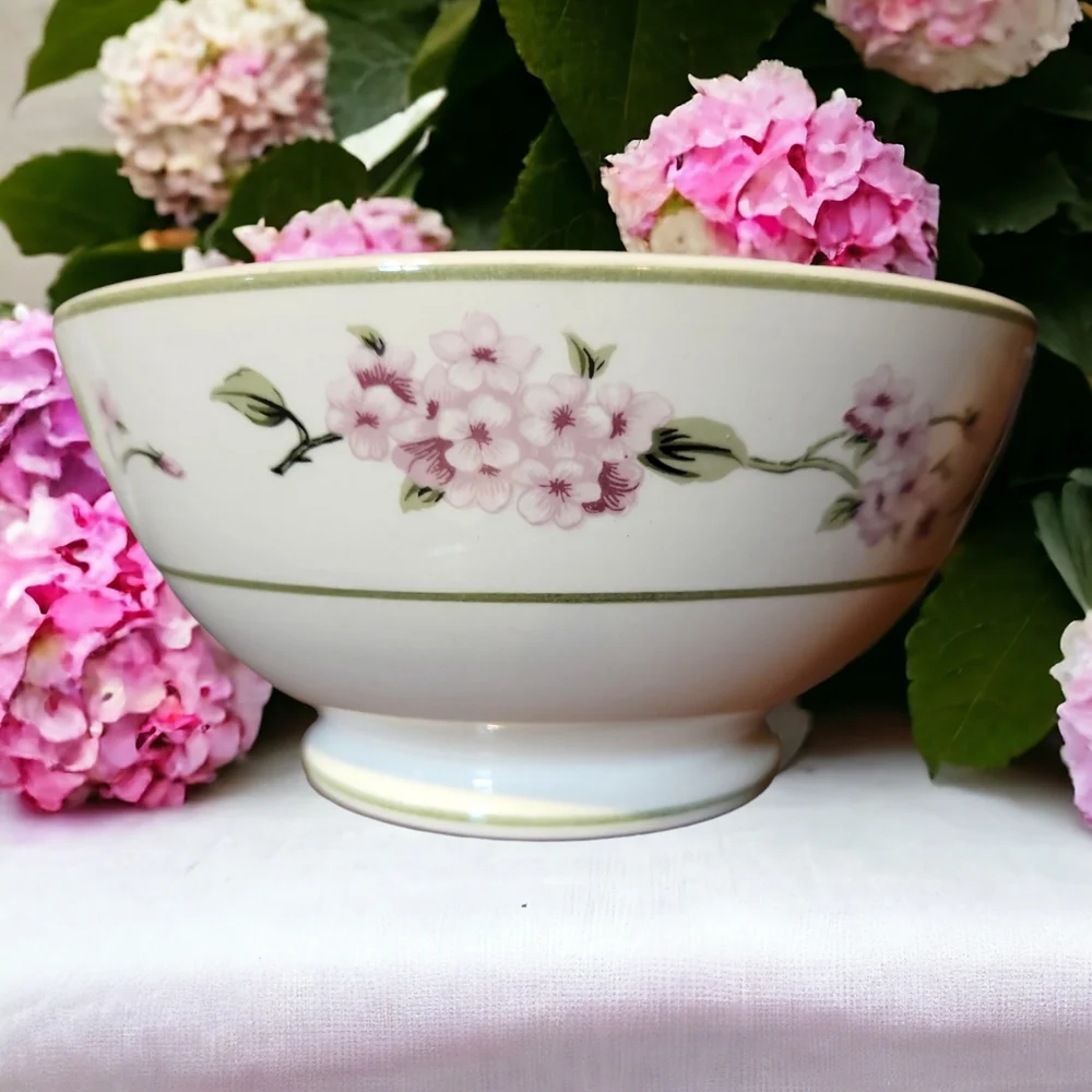 1 Vtg Bowl Cereal Soup Martha Stewart Hydrangea MSE Flowers